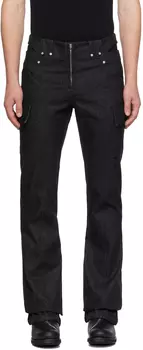 Черные джинсовые брюки-карго с вырезом MISBHV