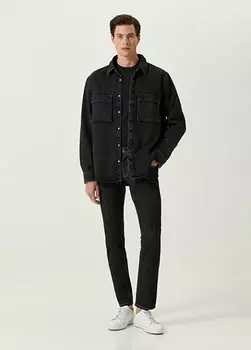 Черные джинсовые брюки с контрастной прострочкой Scissor Scriptor