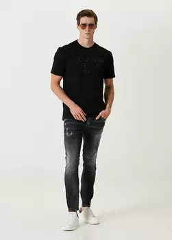 Черные джинсовые брюки skater с потрепанными деталями Dsquared2
