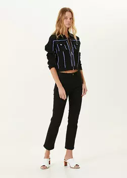 Черные джинсовые брюки-трубочки Frame Denim