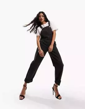 Черные джинсовые комбинезоны ASOS Original