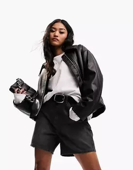 Черные джинсовые шорты ASOS DESIGN