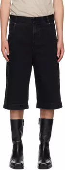 Черные джинсовые шорты D Entire Studios, Magnetite