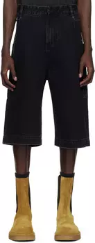 Черные джинсовые шорты D Entire Studios, Magnetite