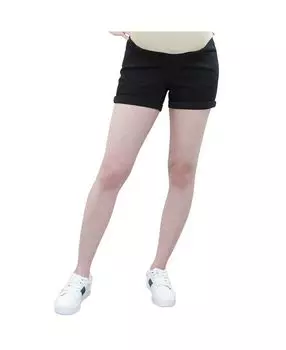 Черные джинсовые шорты для беременных с резинкой на животе Indigo Poppy, черный