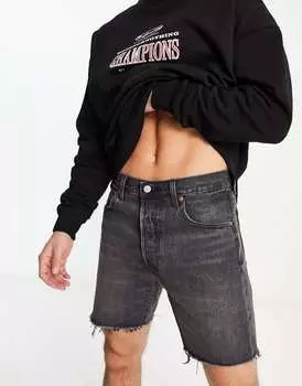 Черные джинсовые шорты Levi's 501 '93 с необработанным краем