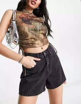 Черные джинсовые шорты прямого кроя Dr Denim Nora