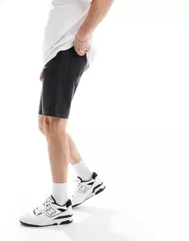 Черные джинсовые шорты прямого кроя River Island