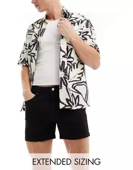 Черные джинсовые шорты скинни ASOS