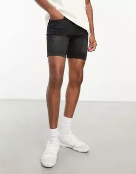 Черные джинсовые шорты скинни DTT