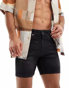 Черные джинсовые шорты скинни из эластичного материала Don't Think Twice