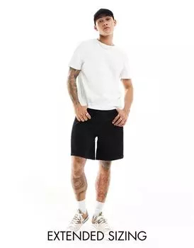 Черные джинсовые шорты стандартной длины ASOS DESIGN