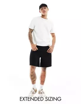 Черные джинсовые шорты стандартной длины ASOS DESIGN
