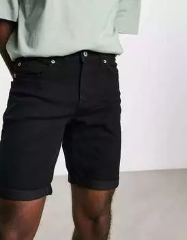 Черные джинсовые шорты узкого кроя Only & Sons