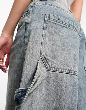 Черные джинсы Bershka с регулируемой талией