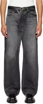 Черные джинсы Heavy Painter с выцветшей кромкой AURALEE