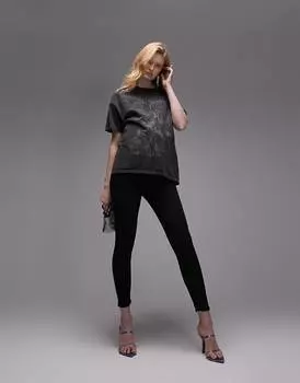 Черные джинсы Jamie Under Bump для беременных Topshop