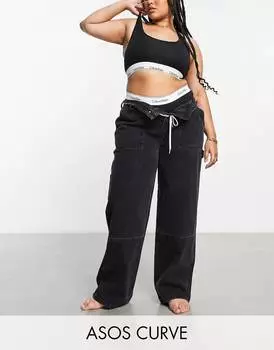 Черные джинсы карго ASOS DESIGN Curve