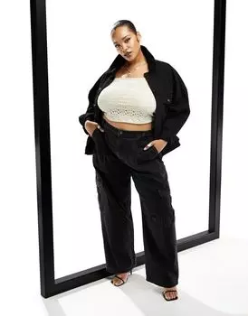 Черные джинсы карго ASOS DESIGN Curve