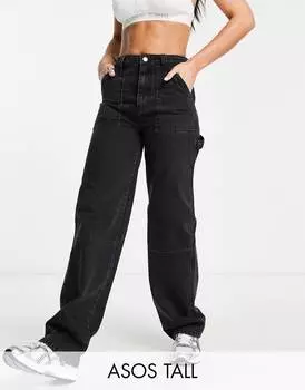 Черные джинсы карго ASOS DESIGN Tall