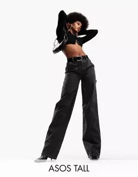 Черные джинсы карго ASOS DESIGN Tall