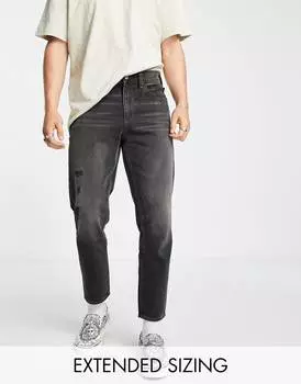 Черные джинсы классического кроя с потертостями ASOS DESIGN