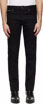 Черные джинсы Lean Dean Nudie Jeans, Dry black selvage