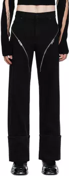 Черные джинсы на молнии Mugler