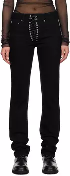 Черные джинсы на шнуровке Ludovic de Saint Sernin