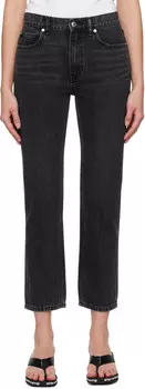 Черные джинсы OG с высокой посадкой и зауженными бретелями Alexander Wang