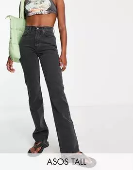 Черные джинсы прямого кроя из смесового хлопка ASOS DESIGN Tall в стиле 90-х