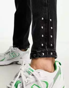 Черные джинсы прямого кроя с завышенной талией и заклепками Lee Carol