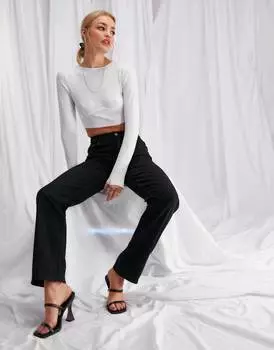 Черные джинсы прямого кроя со средней посадкой в стиле 90-х ASOS DESIGN