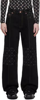 Черные джинсы с монограммой Marine Serre