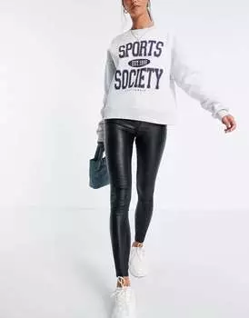Черные джинсы с покрытием Stradivarius Tall