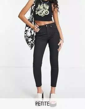 Черные джинсы с покрытием Topshop Petite Jamie