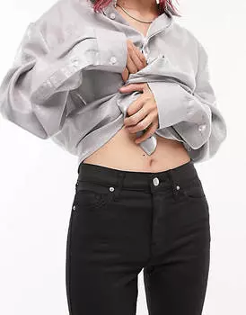 Черные джинсы с покрытием Topshop Petite Jamie