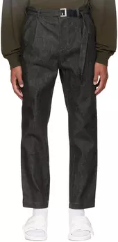 Черные джинсы с поясом sacai