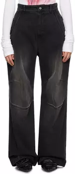 Черные джинсы с потертостями We11done