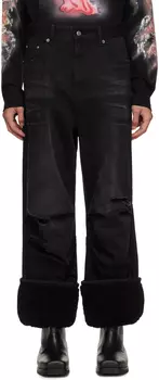 Черные джинсы с потертостями We11done