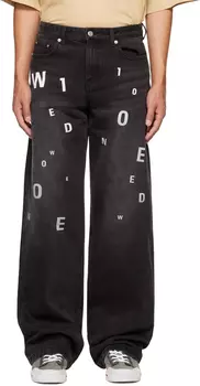 Черные джинсы с принтом We11done