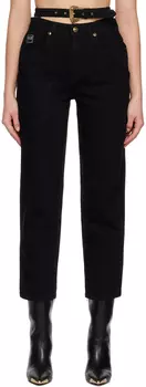 Черные джинсы с пряжкой в стиле барокко Versace Jeans Couture