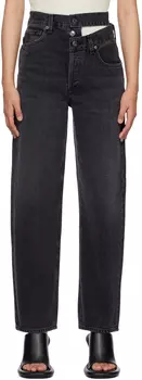 Черные джинсы с рваным поясом AGOLDE