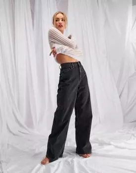Черные джинсы с высокой посадкой ASOS DESIGN
