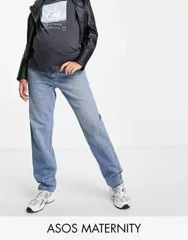 Черные джинсы с завышенной талией ASOS DESIGN Maternity