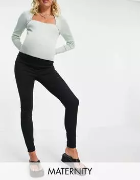 Черные джинсы с завышенной талией Topshop для беременных Joni