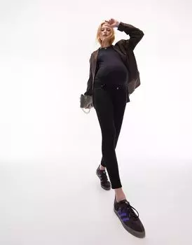 Черные джинсы с завышенной талией Topshop Leigh