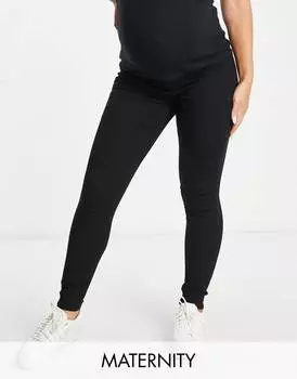 Черные джинсы с завышенной талией Topshop Maternity Joni