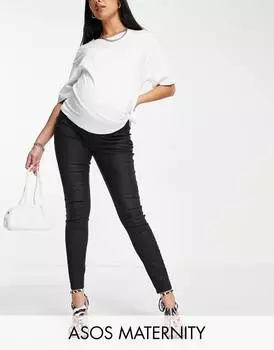 Черные джинсы скинни ASOS DESIGN Maternity Ultimate Maternity