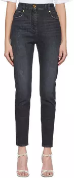 Черные джинсы скинни с карманом и логотипом Balmain